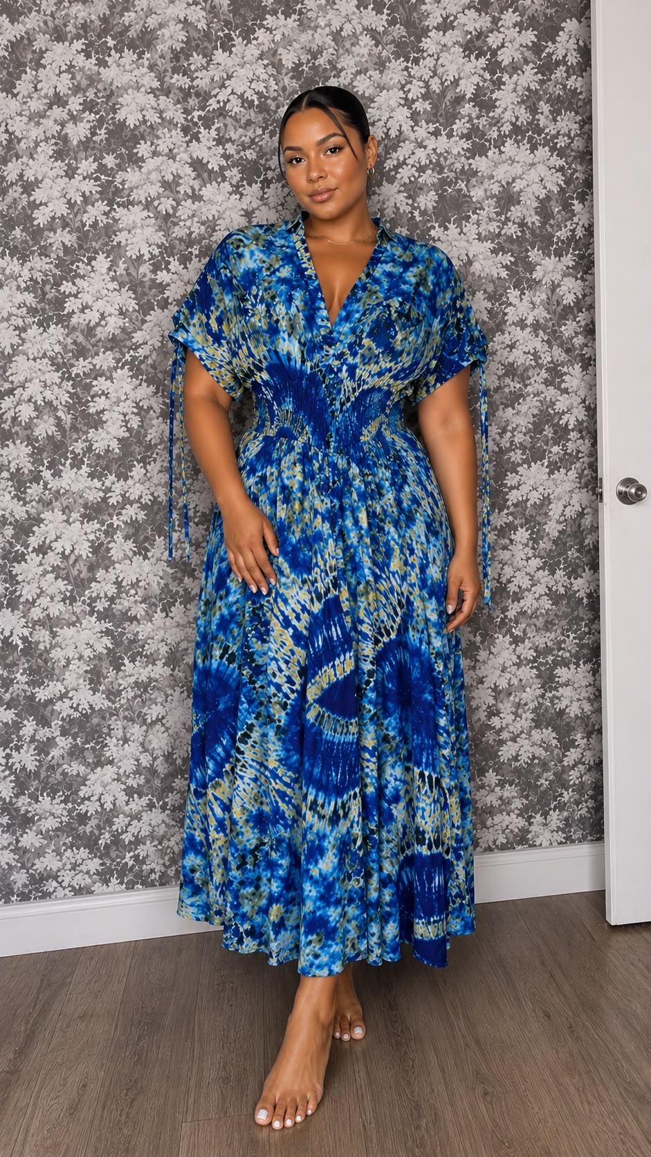 Blue Tie-Dye Maxi Dress – Plus Size