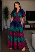 Multicolour African Print Boho Maxi Dress
