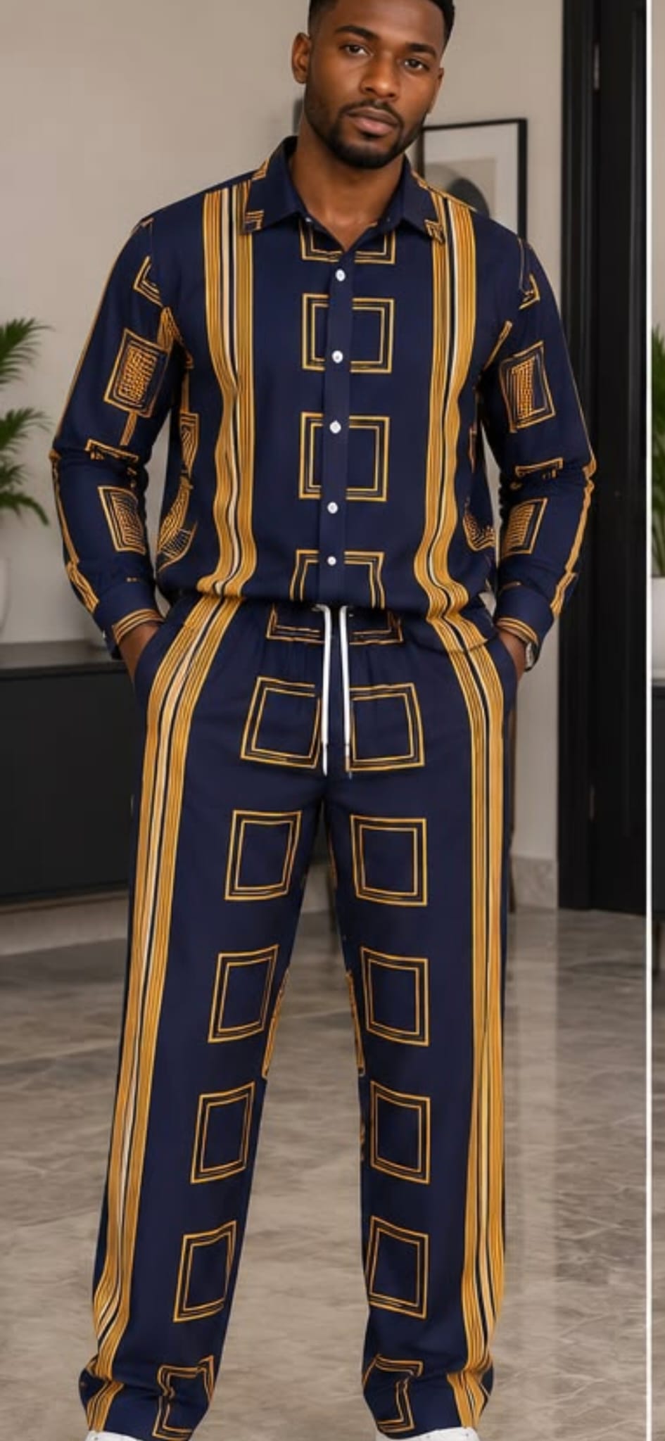 Men’s Geometric Print Co-Ord Set