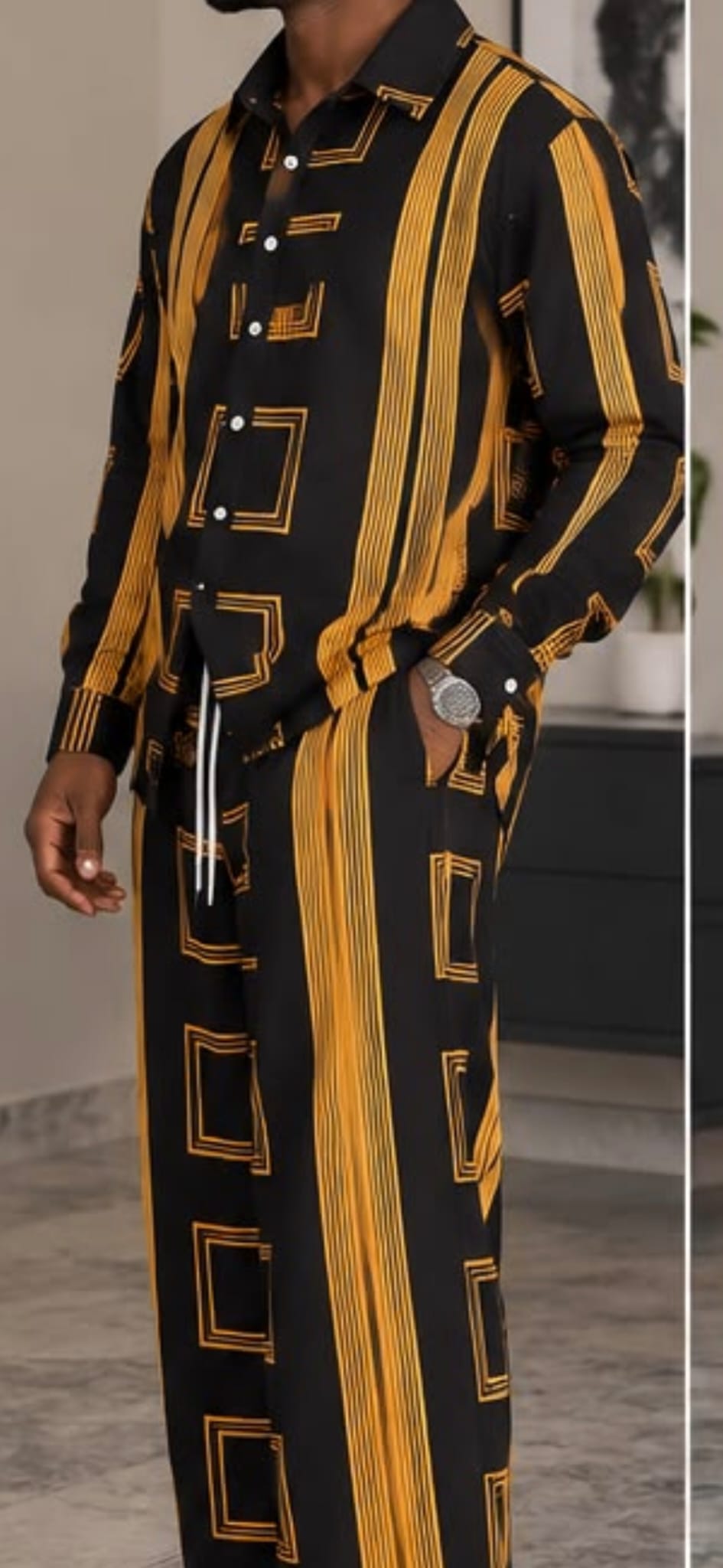 Men’s Geometric Print Co-Ord Set